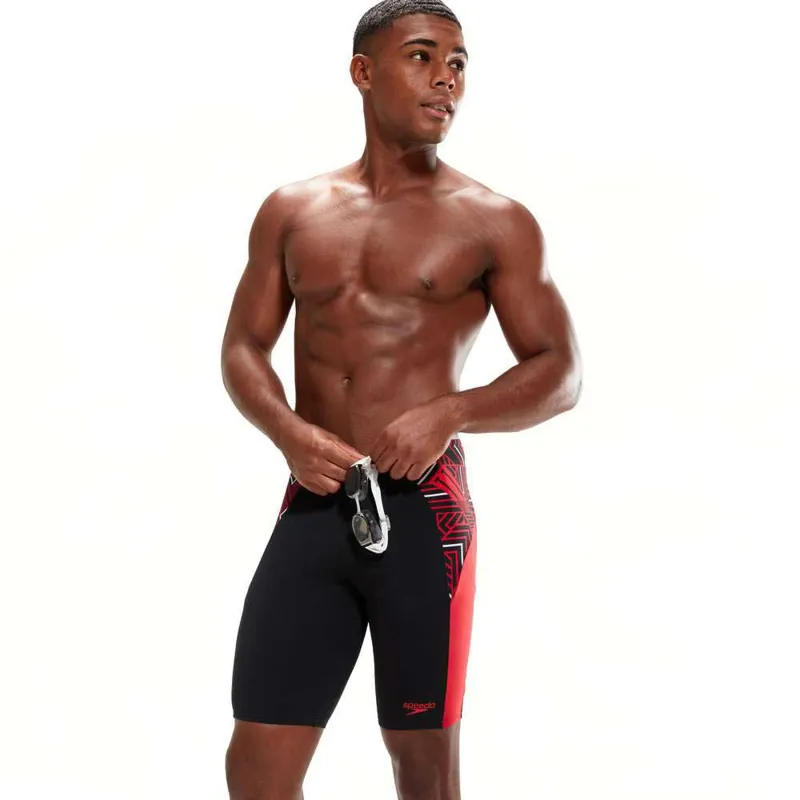 Speedo Men's ECO Endurance+ Splice Jammer V2 Black/Red-4